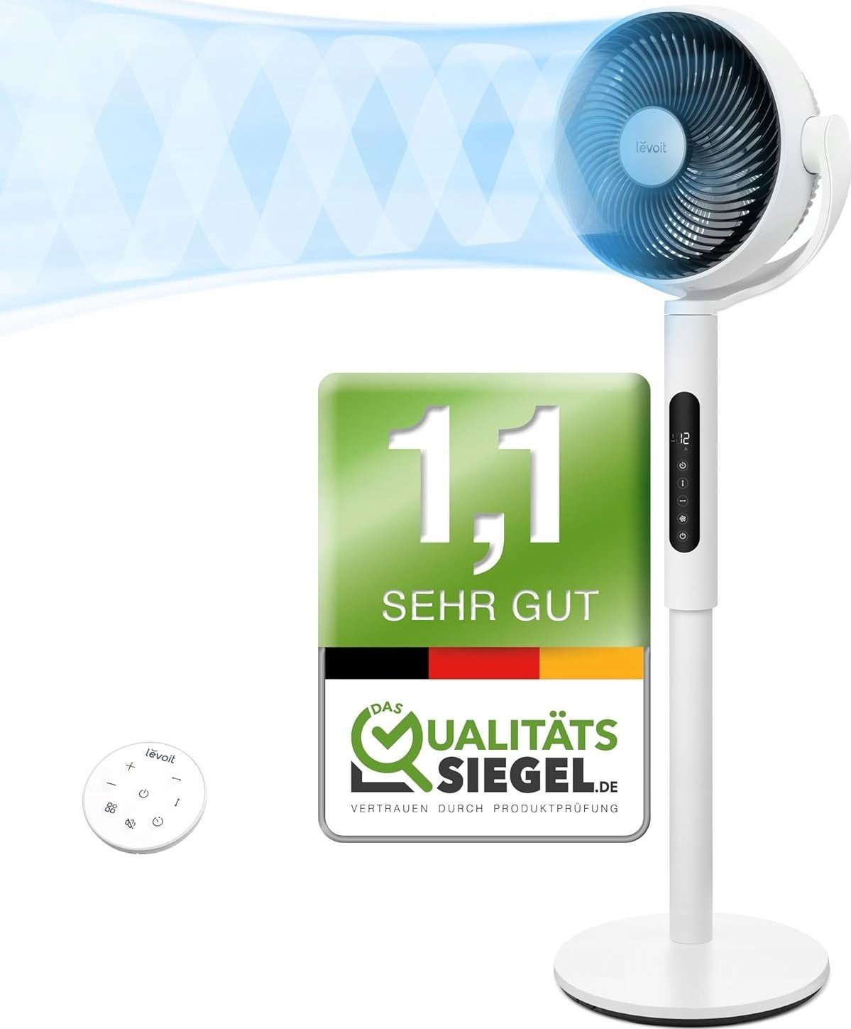 Wentylator Levoit Levoit Wentylator stojący 20dB cichy 2465m/h cyrkulacja powietrza 4 tryby