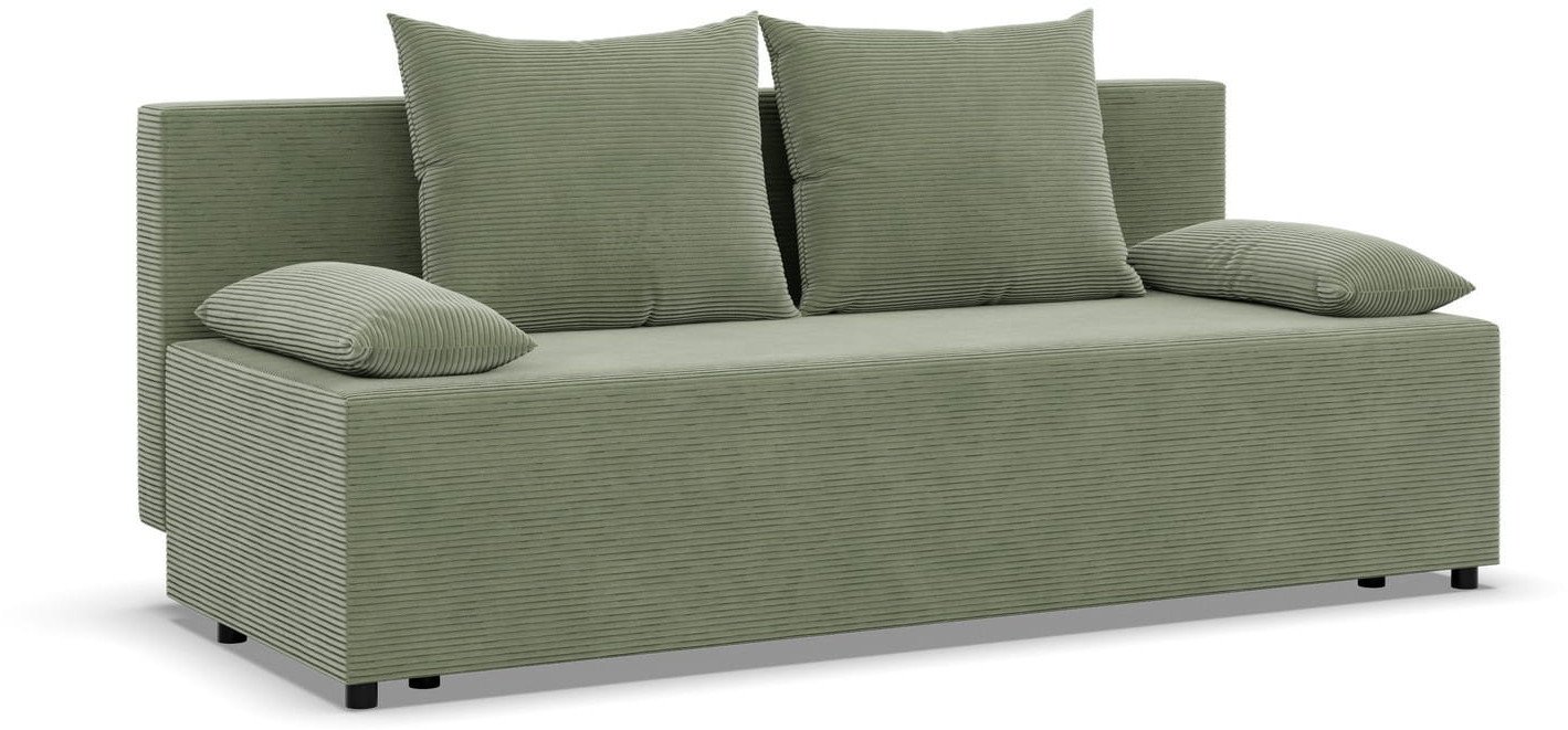 Kanapa rozkładana, Vista, sztruks, 191x92x95 cm, oliwkowy | TYLETEGOTU