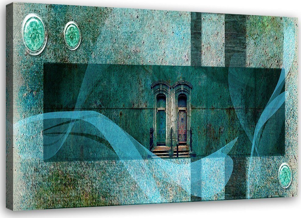 Feeby Obraz na płótnie, Okno, architektura, turkusowy - 120x80