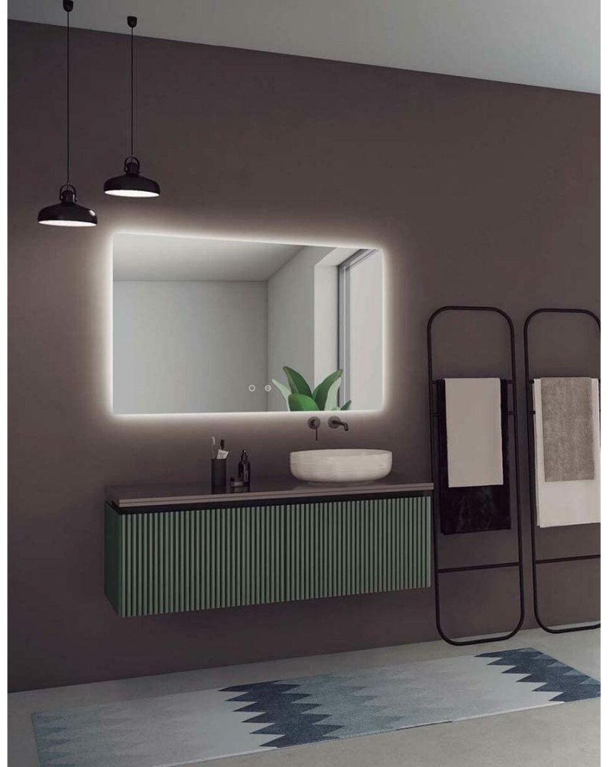 Lustro łazienkowe z oświetleniem LED Ledimex ITAL007-80 80 x 80 cm