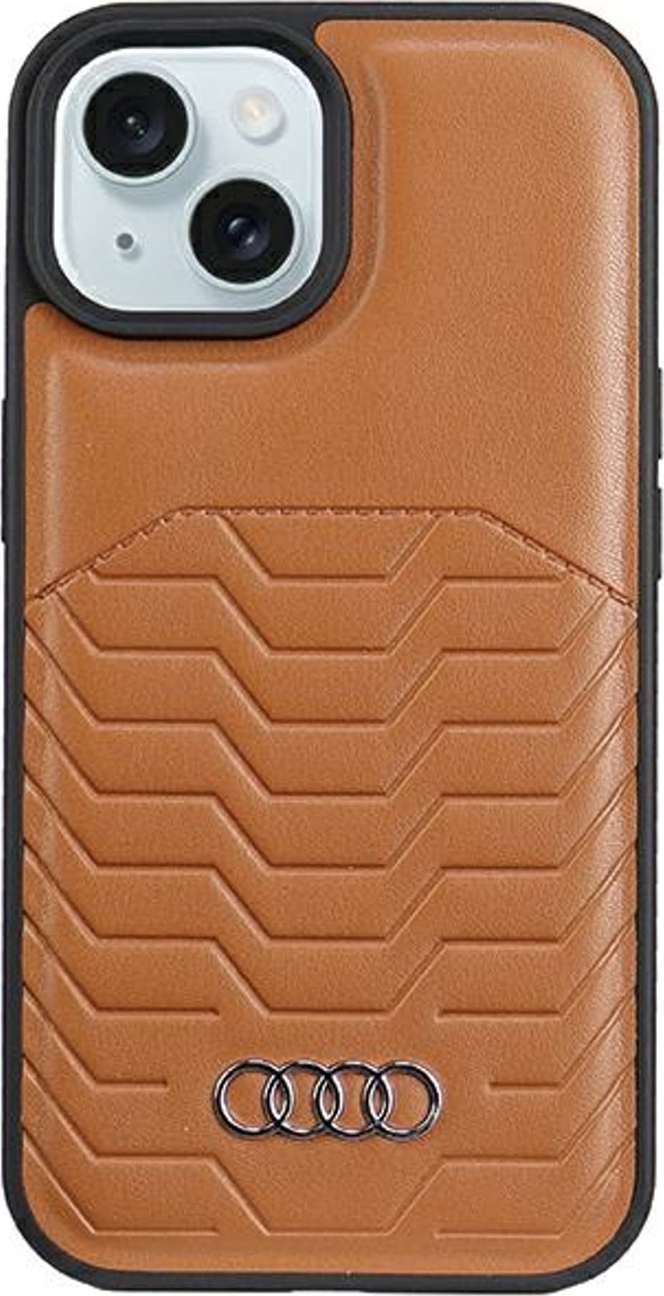 Audi Synthetic Leather MagSafe iPhone 15 Plus / 14 Plus 6.7" brązowy/brown hardcase AU-TPUPCMIP15M-GT/D3-BN