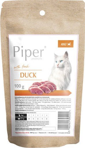 Karma sucha dla kota Piper Animals z kaczką 100 g