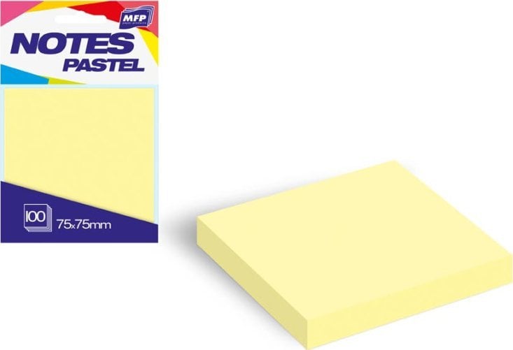 MFP paper karteczki samoprzylepne 7,5x7,5 100k żółty pastel 7500894