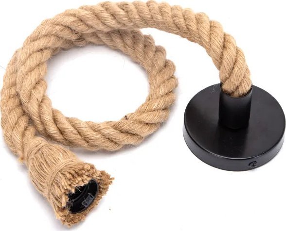 Aigostar Oprawka żarówki E27 z metalu z pojedyńczą liną konopną Oprawka żarówki E27 z metalu z pojedyńczą liną konopną