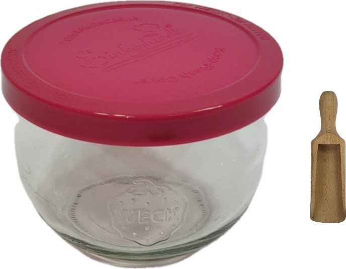 Wamar-Sosenka Zestaw Słoików WECK Pojemność 370 ml średnica 80mm 12 sztuk + Silikonowe wieka, miarka