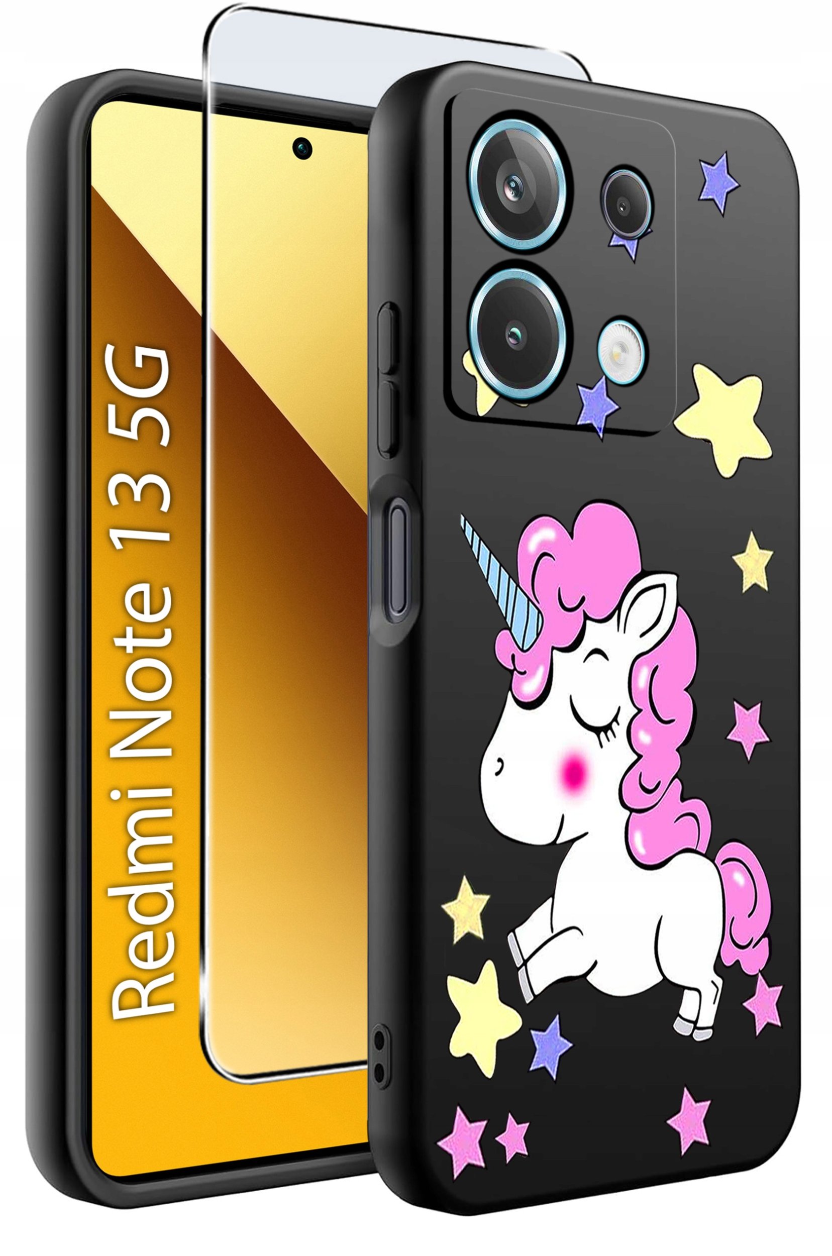 ETUI do Xiaomi Redmi Note 13 5G WZORY |SILIKONOWE MATT CASE +SZKŁO 9H