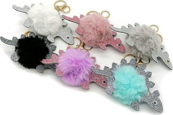 Brelok brokatowy z pluszem Dinozaur MIX