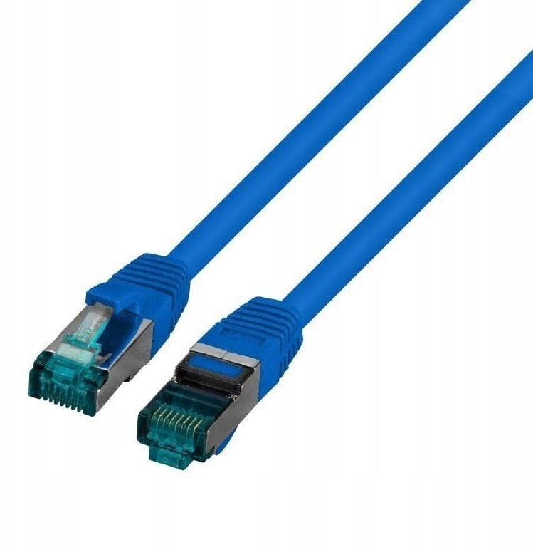 Kabel krosowy patchcord securityNET S/FTP kat.6A niebieski 0,5m LSZH PC-6ASFTPLSZH-BU0.5