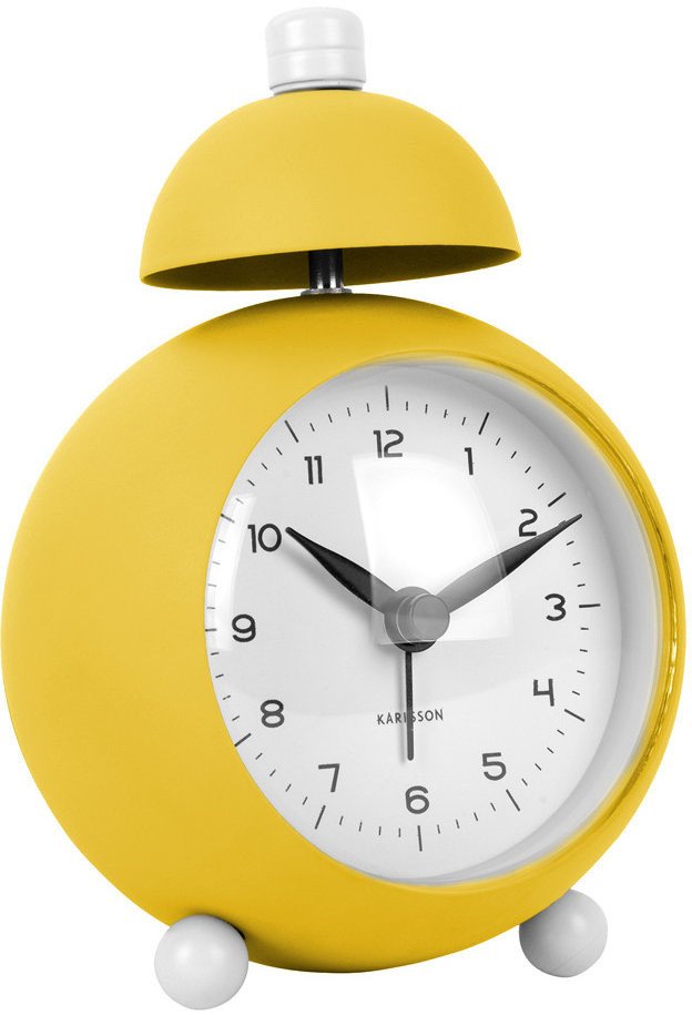 Budzik Karlsson Chaplin KA5979BY żółty okrągły .