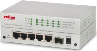 Switch Roline ROLINE Gigabit Ethernet Switch 6 portów (5x 10/100/1000 + 1x SFP)