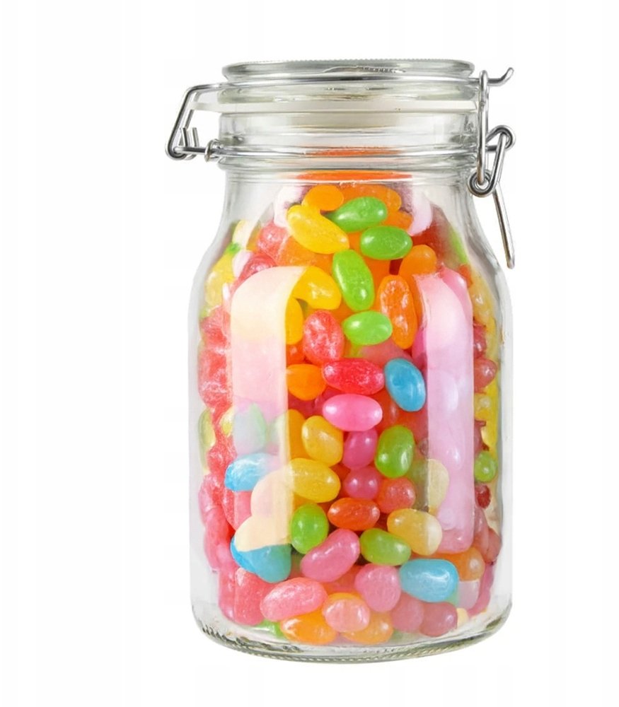 SZKLANY SŁOIK HERMETYCZNY Z POKRYWĄ SZKLANĄ 1,1L