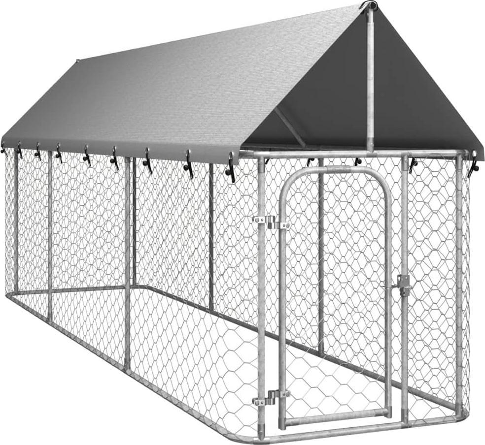 vidaXL Kojec dla psa z zadaszeniem, 400x100x150 cm