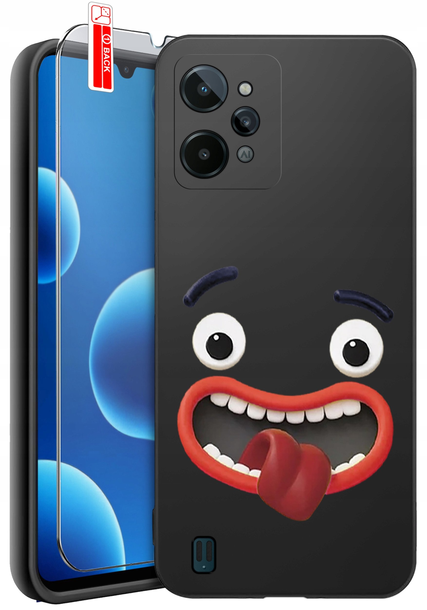 ETUI do Realme C31| WZORY | SILIKONOWE MATT CASE + SZKŁO 9H