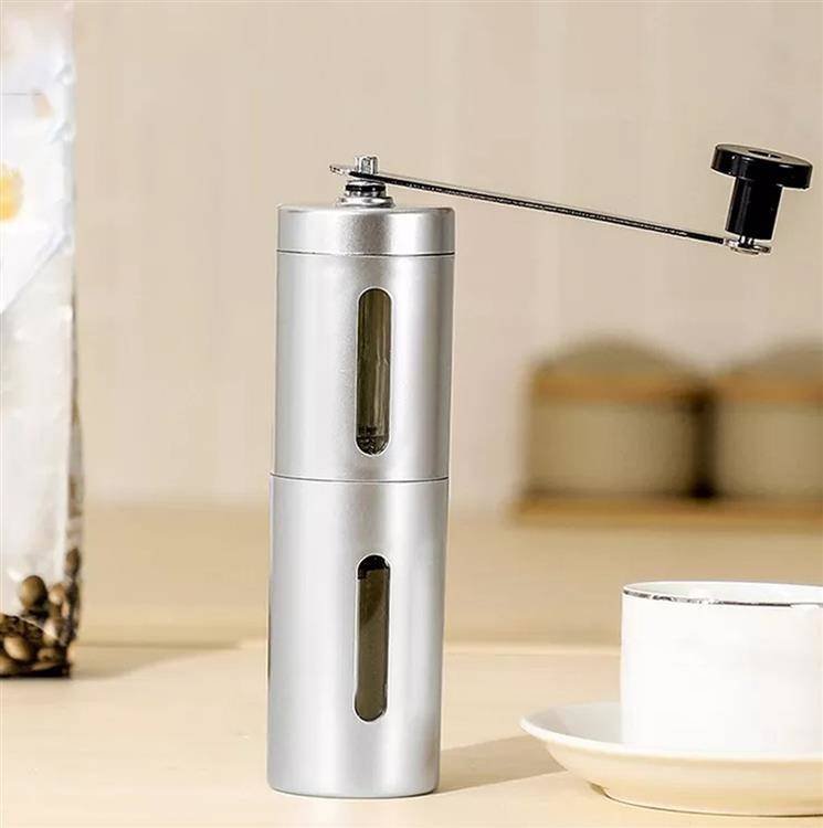 Młynek do kawy RĘCZNY MŁYNEK do KAWY Stalowy Regulowane Żarno srebrny AG839A