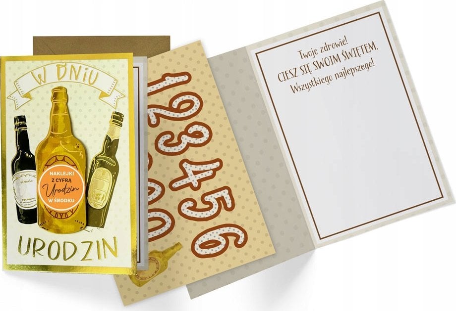 KUKARTKA Karnet B6 Urodziny (wymienne cyfry)