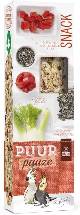 Witte Molen Czyste Kolby Nimfa 140g 2szt PARAKEET FENNEL & RED PEPPER /8