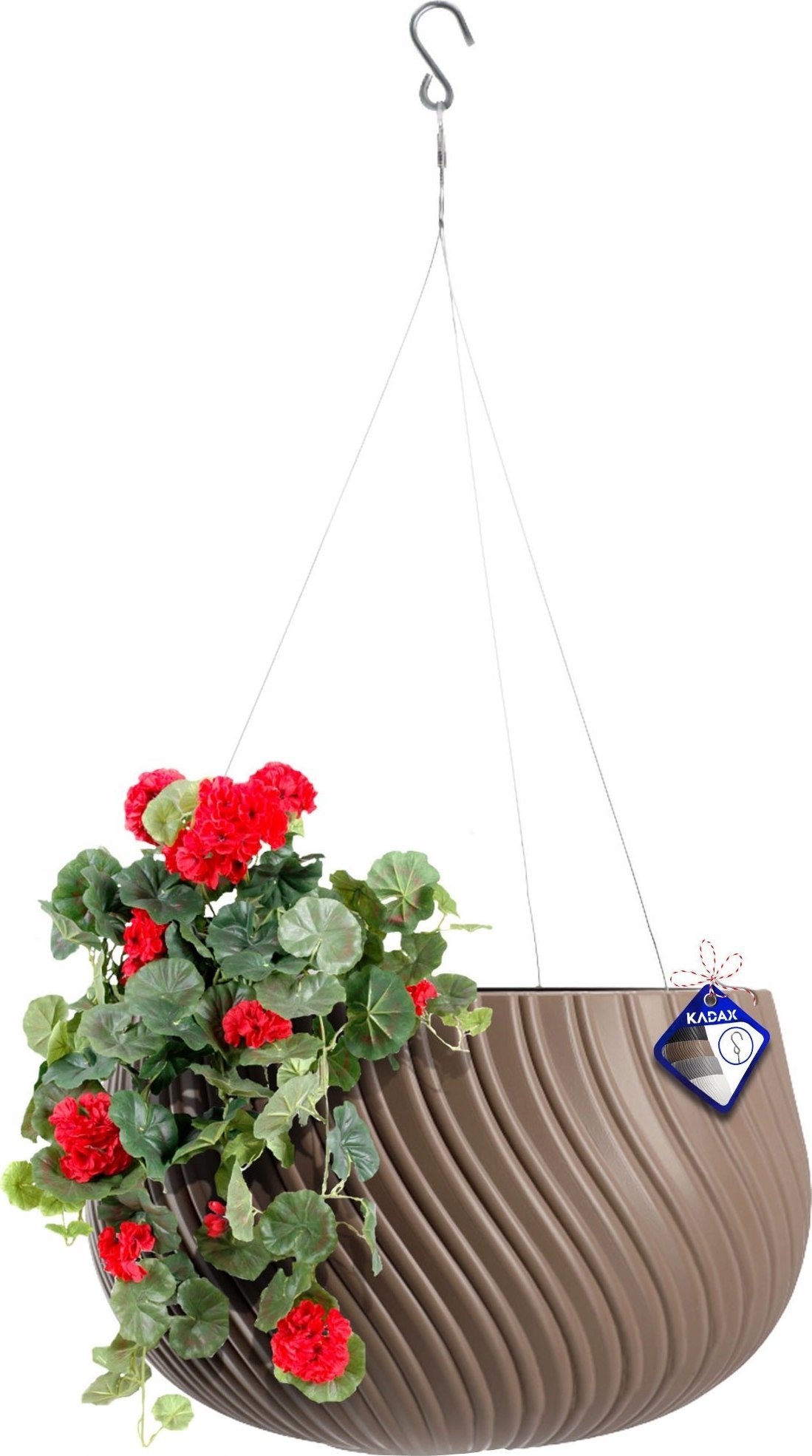 Kadax Donica Doniczka Wisząca Okrągła Misa Beżowa 29,5cm