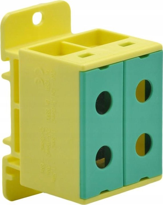 Incobex Złączka szynowa 2-torowa 35mm2 żółto-zielona ZGX-2x35 żółto-zielona ENE-00172