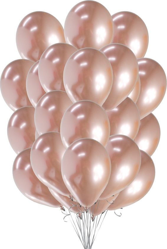 GoDan Balony metaliczne Różowo-Złote, B&C, 30 cm, 50 szt.