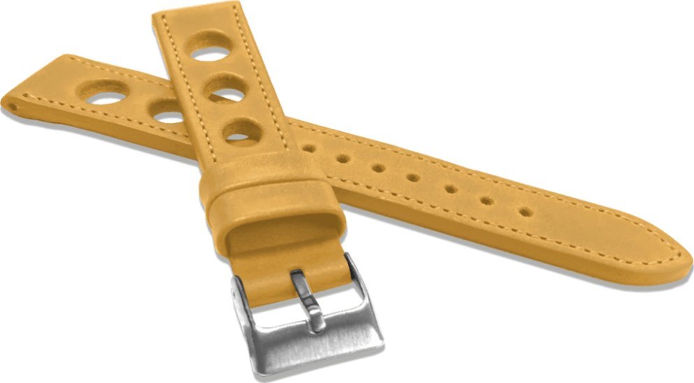 Kemer Perforowany ochry szyty pasek VINTAGE z luksusowej skóry Top Grain - 20