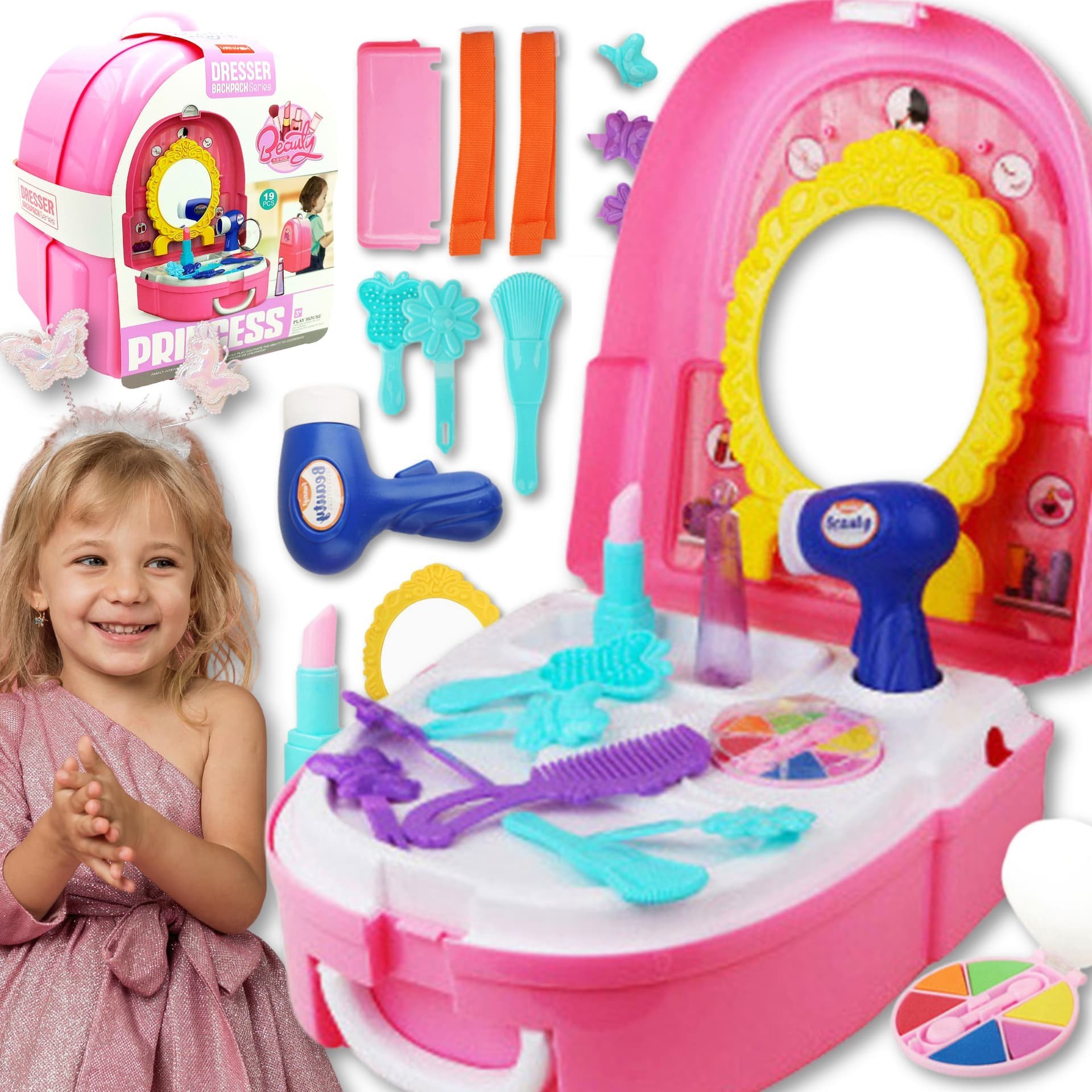 Woopie WOOPIE Zestaw Małej Księżniczki w Plecaku Toaletka 19 el.