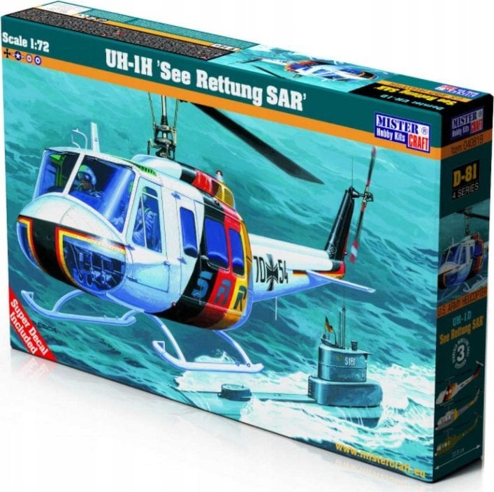 Olymp Aircraft Model helikoptera do sklejania UH-1H See Rettung SAR 1:72 D-81