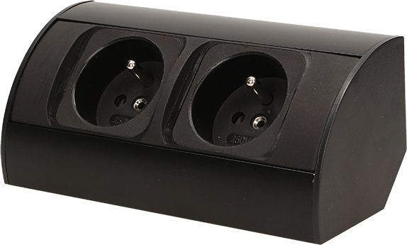 Orno Gniazdo meblowe bez wyłącznika, 2x2P+Z, czarne