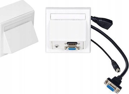 VivoLink Vivolink WI221192 gniazdko elektryczne HDMI + VGA + 3.5mm Biały