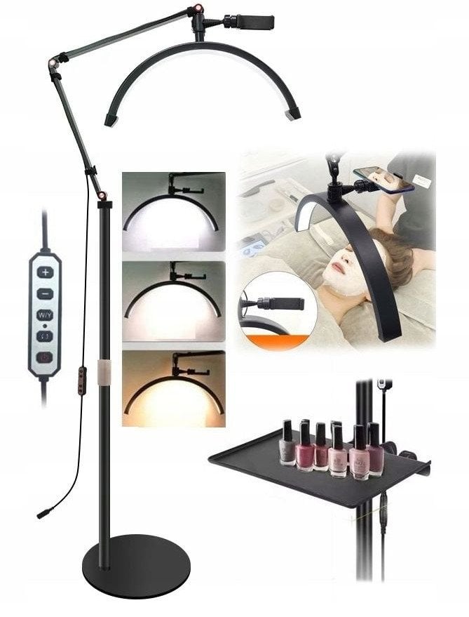 Lampa Led Kosmetyczna Bezcieniowa Wysoka Moon Do Makijażu Paznokci Rzęs 24w / Gx490 / Czarny