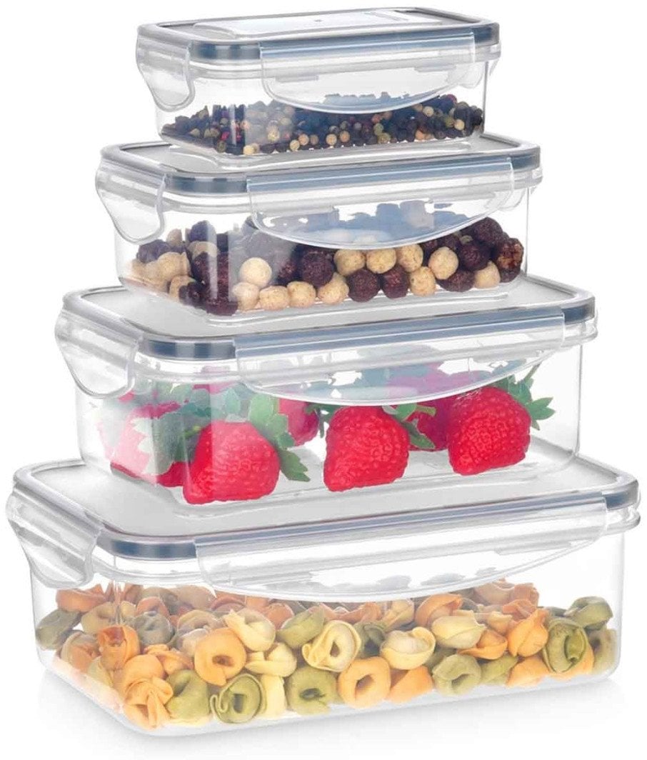 Zestaw 4 Pojemników Na Żywność Z Pokrywami I Uszczelkami 229244