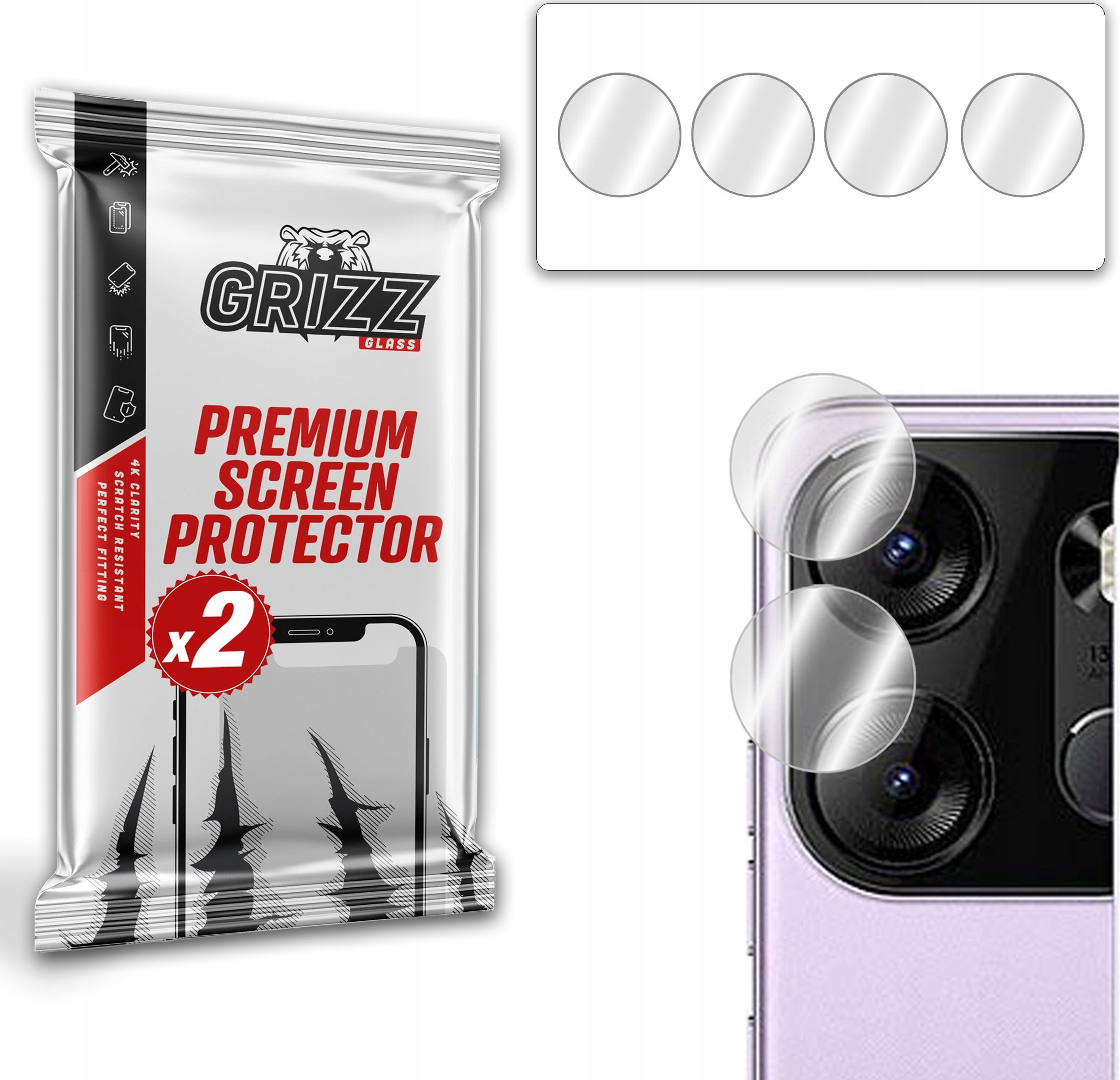 GrizzGlass Szkło na aparat GrizzGlass HybridGlass Camera do Tecno Spark Go 2023