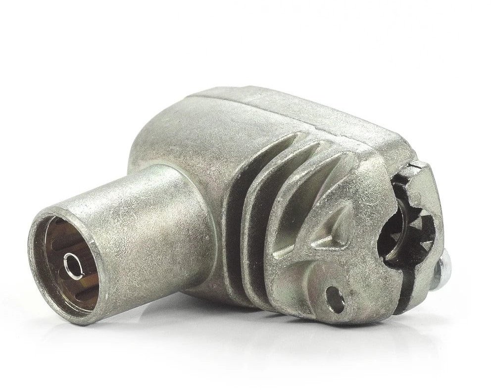 Gniazdo TV(IEC) Televes ref. 4133, kątowe, metal, 1szt.