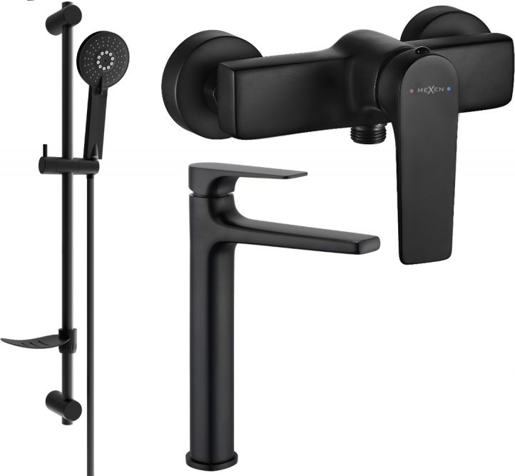 Mexen Mexen Lynx DF40 zestaw prysznicowy, czarny - 745914DF40-70