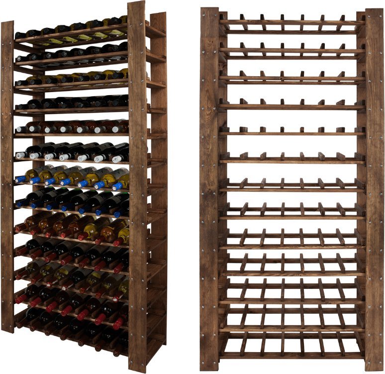 Wamar-Sosenka Regał Drewniany na 91 butelek 166,4x80x30 cm Brązowy Olejowany Drewno sosnowe RW-51K-3_O_BR / Wamar-Sosenka