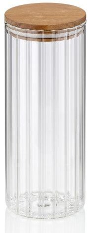 Kela pojemnik kuchenny, szkło borokrzemowe/drewno akacji, 1,1 l, średnica 9 x 22,5 cm
