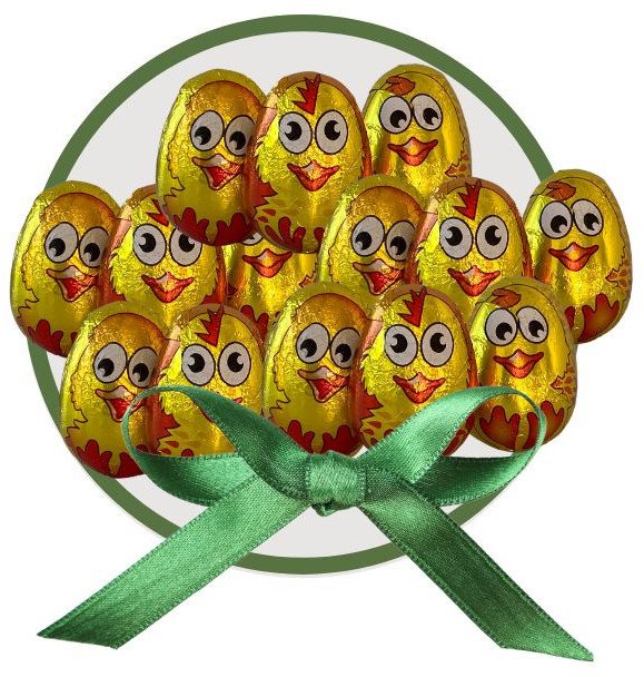 Kurczaczki wielkanocne czekoladki na prezent pięknie zapakowane z wstążeczką 100g