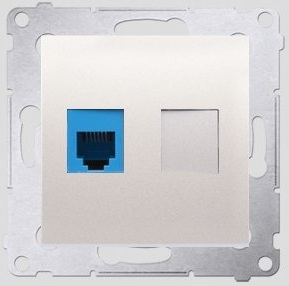 Kontakt-Simon Gniazdo telefoniczne SIMON54 pojedyncze RJ12 kremowe - DT1.01/41