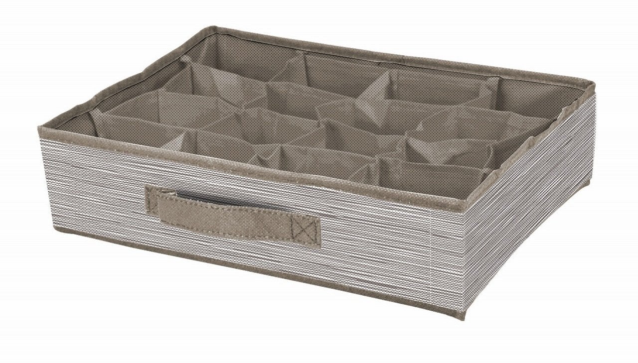 BOXSTORAGE 16 GRID 35X27X9CM BEIGE TEXT