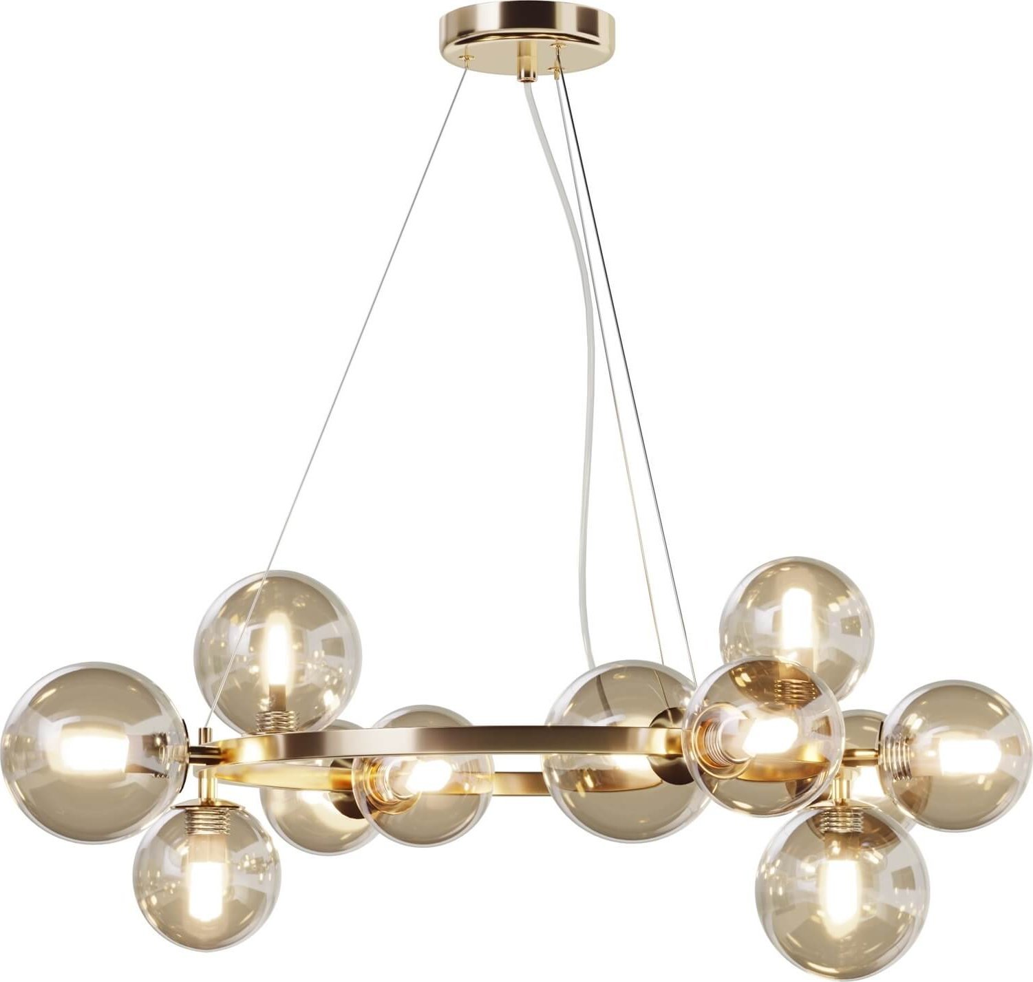 Lampa wisząca Maytoni Lampa wisząca Dallas MOD545PL-11G kulista bursztynowa złota