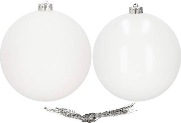 Springos Bombki choinkowe 2 szt. ozdoby świąteczne zawieszki 15 cm białe UNIWERSALNY