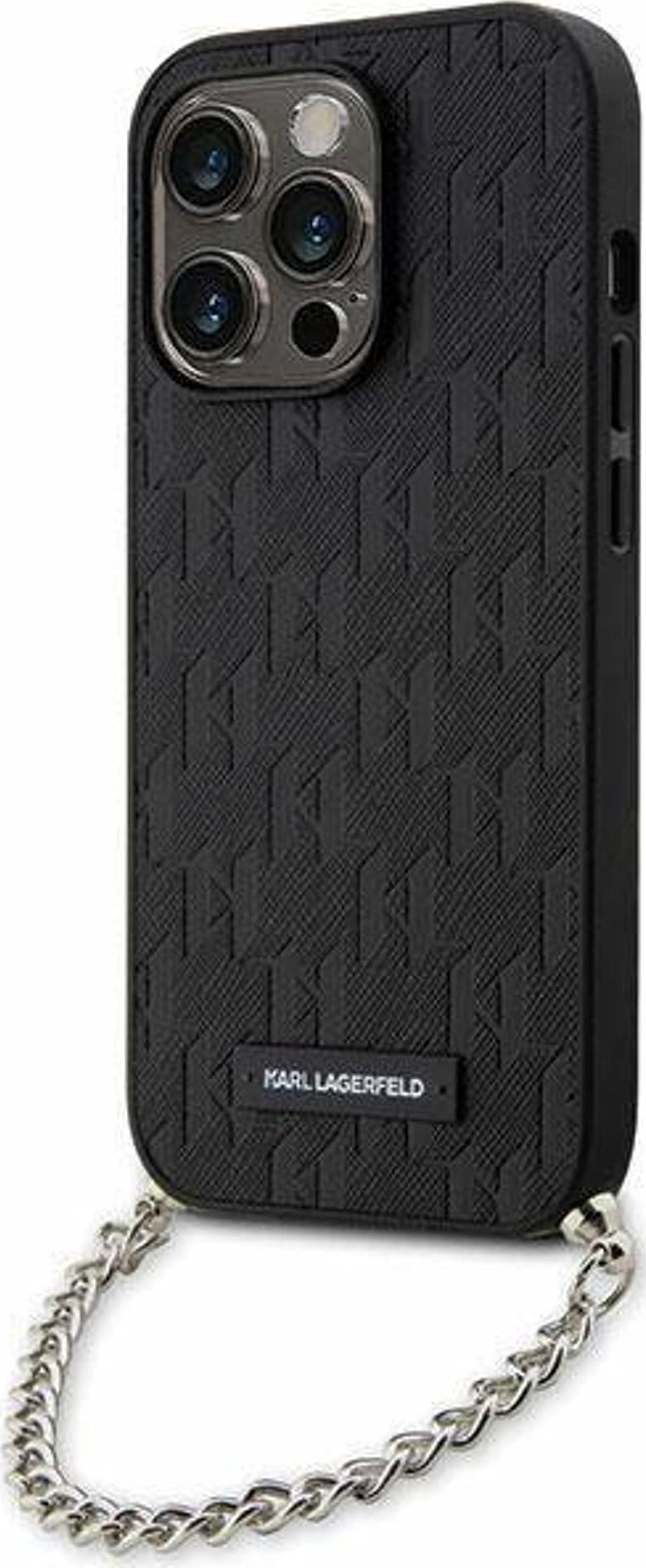 Karl Lagerfeld Etui KLHCP14LSACKLHPK Apple iPhone 14 Pro czarny/black hardcase Saffiano Monogram Chain