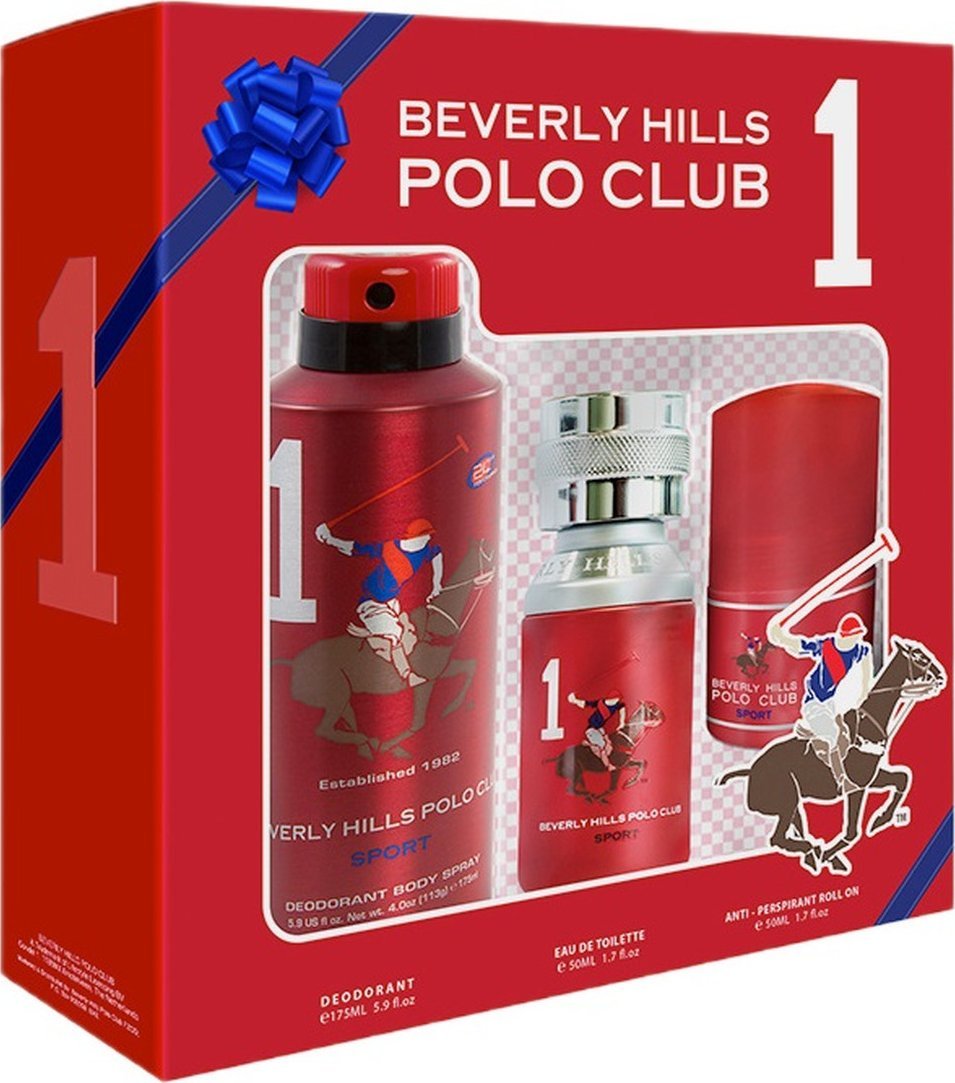 Beverly Hills Polo Club Men Sport One Zestaw woda toaletowa spray 50ml + dezodorant spray 175ml + antyperspirant w kulce 50ml
