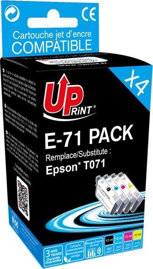 Tusz UPrint UPrint kompatybilny ink / tusz z C13T071, 1xblack/1xcyan/1xmagenta/1xyellow, 1x12 a 3x10ml, E-71 PACK, dla Epson D78, DX4000, DX40