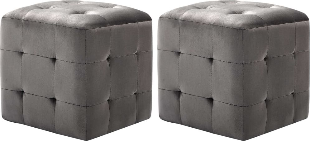 vidaXL Szafki nocne, 2 szt., szare, 30x30x30 cm, aksamit