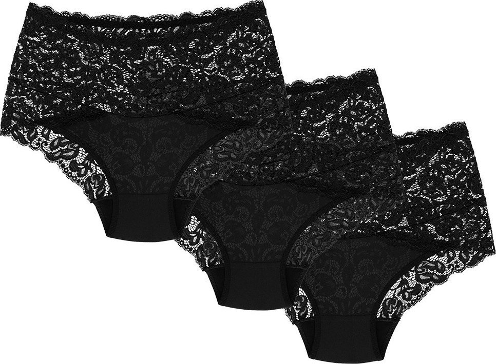 Wolbar Wol-Bar Teri 3-pak czarny L Majtki figi