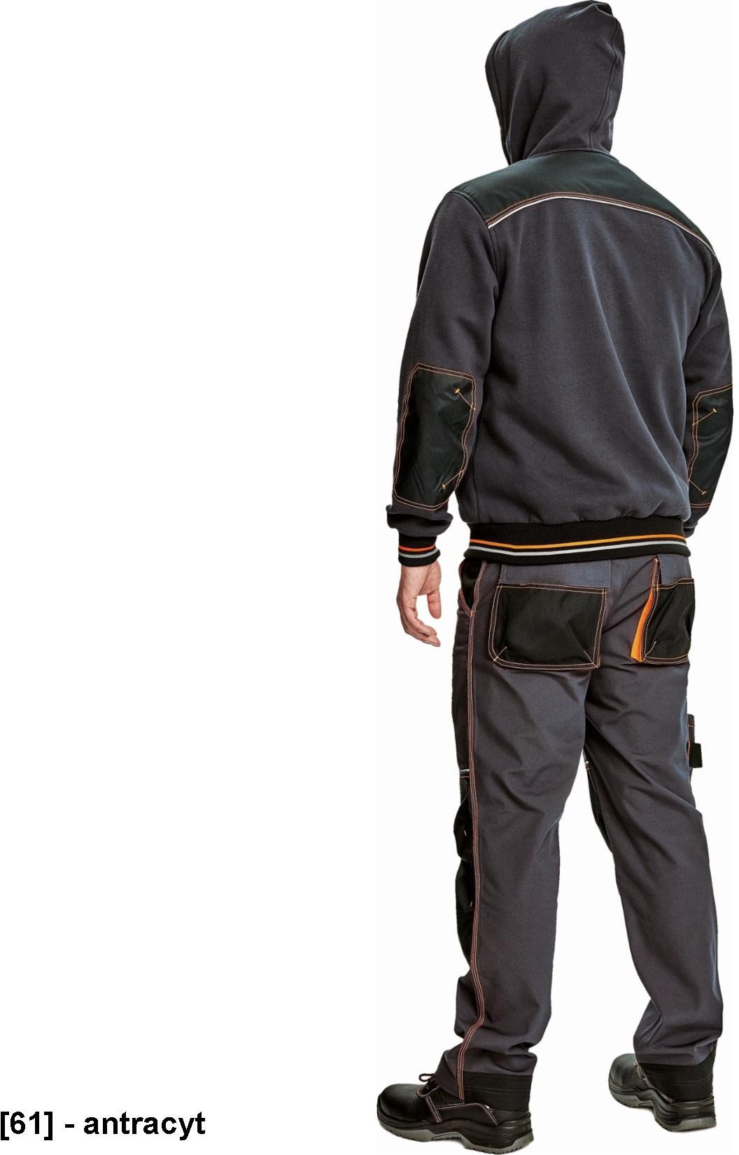 KNOXFIELD HOODIE - męska bluza z kapturem bawełna/poliester, wewnątrz nieszczotkowana tkanina frotte - antracyt XL