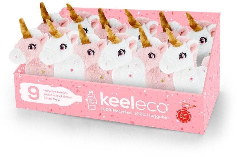 KEEL TOYS KEEL TOYS Standing pink unicorn assort 16cm, SE3063