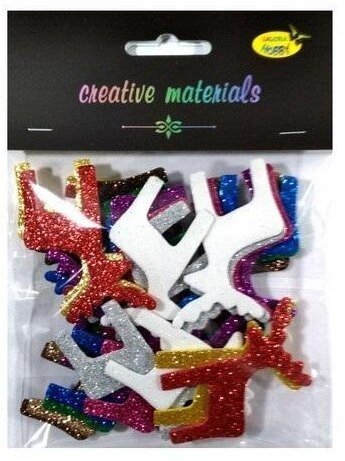 Party Deco Renifery z kolorowej pianki brokatowej ok 30szt