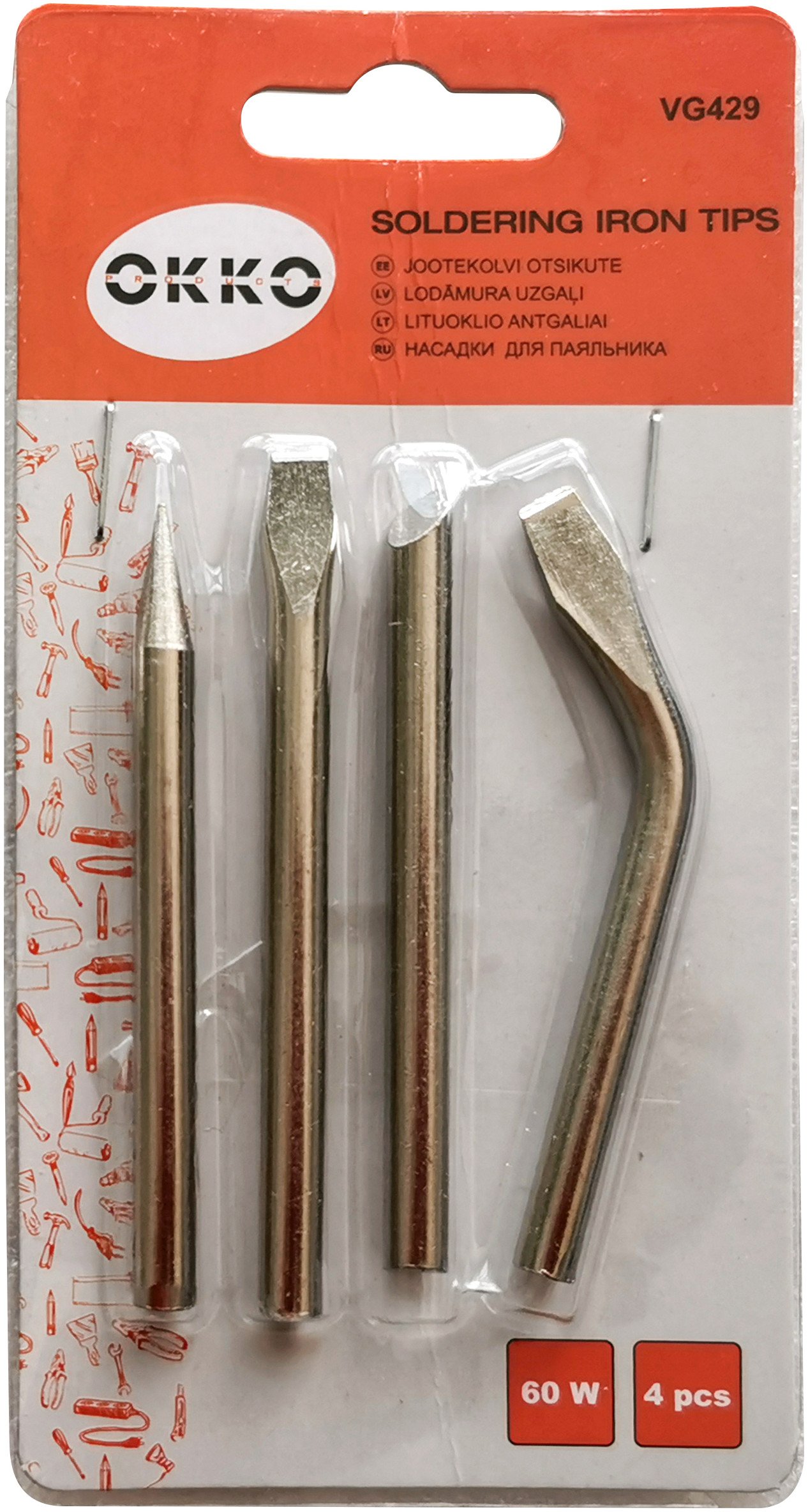 SOLDERING IRON TIPS 4PCS SET.60W