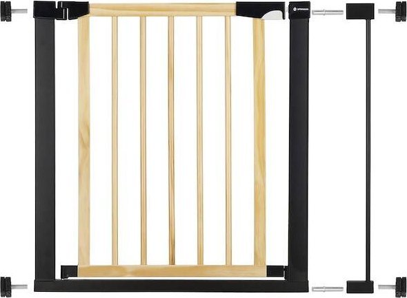 Springos Bramka zabezpieczająca schody 75-89 cm bramka rozporowa brązowo-czarna UNIWERSALNY